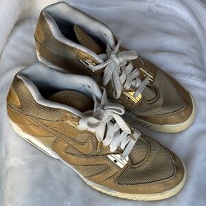 Nike Air Tech Challenge III Gold Metallic and White Sneakers🔥